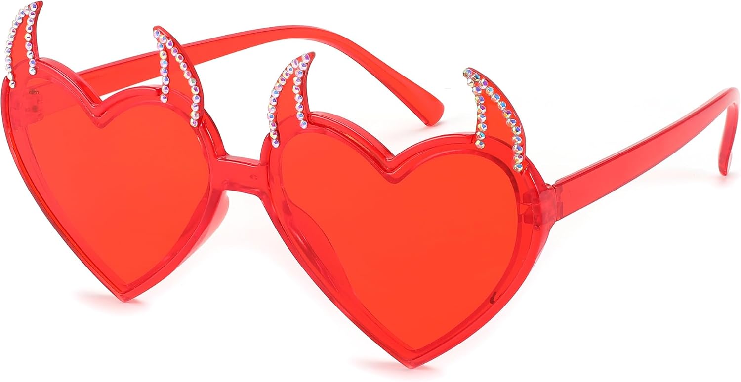 Солнцезащитные очки FEISEDY для женщин и мужчин, модные солнцезащитные очки для вечеринки на Хэллоуин, дискотеки, серьги без оправы в форме сердца и дьявола, артикул B0054, Red With Diamonds
Солнцезащитные очки FEISEDY для женщин и мужчин, модные солнцезащитные очки для вечеринки на Хэллоуин, дискотеки, серьги без оправы в форме сердца и дьявола, артикул B0054, Red With Diamonds