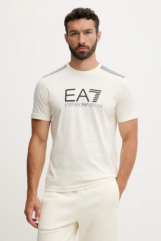 Хлопковая футболка Ea7 Emporio Armani, бежевый
Хлопковая футболка Ea7 Emporio Armani, бежевый