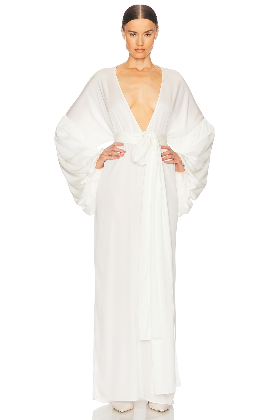 Шелковое платье серафина Helsa, белый
Шелковое платье серафина Helsa, белый