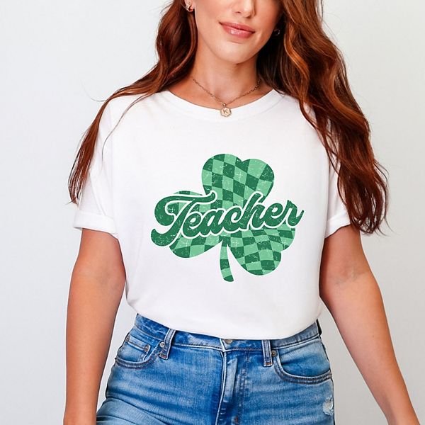 Футболка Teacher с клетчатым трилистником Simply Sage Market, White
Футболка Teacher с клетчатым трилистником Simply Sage Market, White