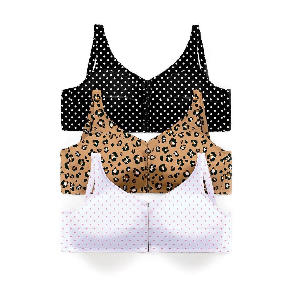 Женский комплект из 3 хлопковых бюстгальтеров с застежкой спереди Comfort Choice больших размеров без косточек, цвет Polka Dot Assorted
Женский комплект из 3 хлопковых бюстгальтеров с застежкой спереди Comfort Choice больших размеров без косточек, цвет Polka Dot Assorted