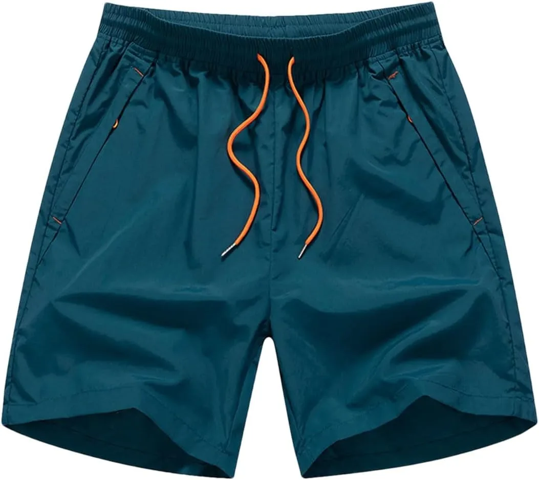 Мужские спортивные шорты с тонким шнурком и карманами на молнии
Мужские спортивные шорты с тонким шнурком и карманами на молнии