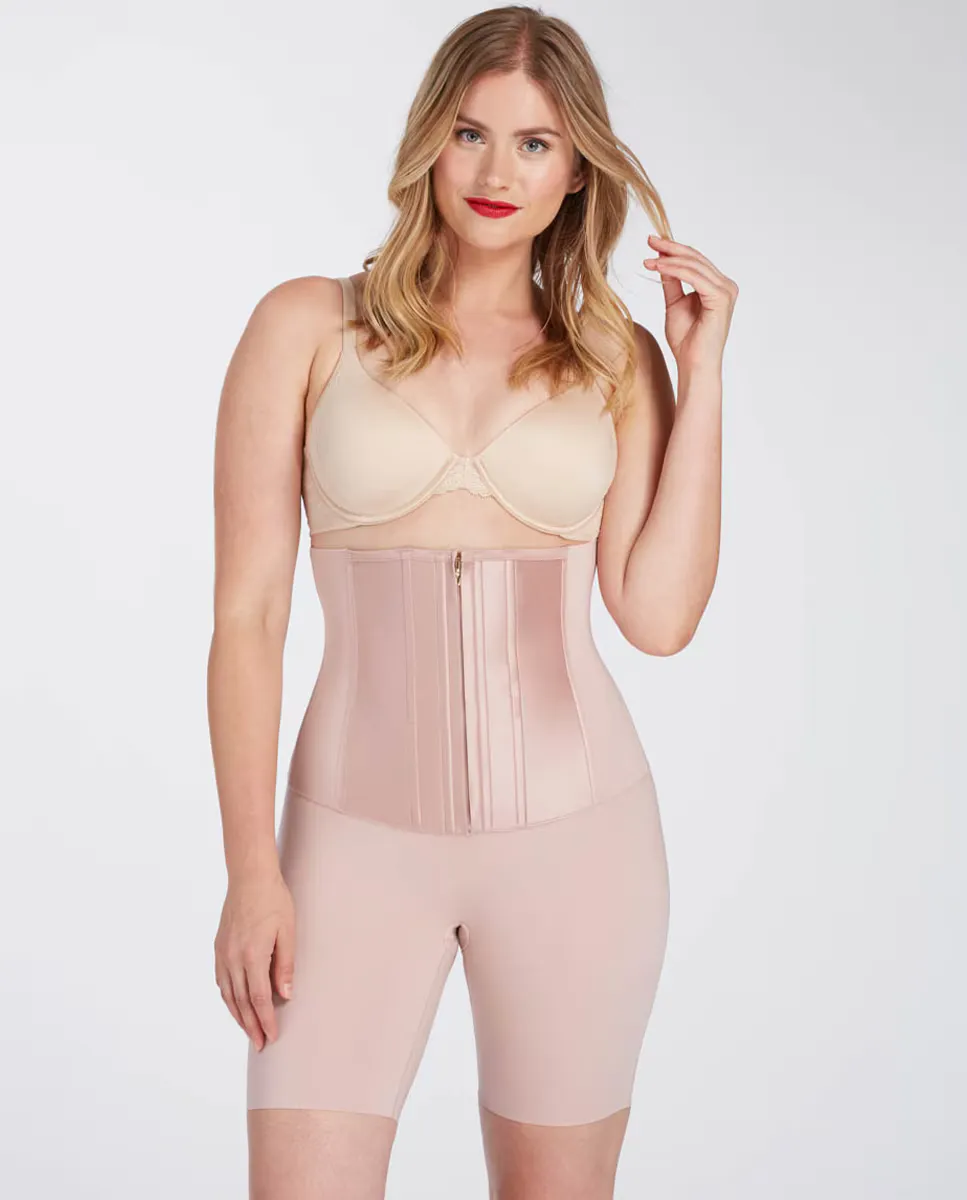 Корсетный бюстгальтер утягивающий с косточками Spanx, розовый
Корсетный бюстгальтер утягивающий с косточками Spanx, розовый