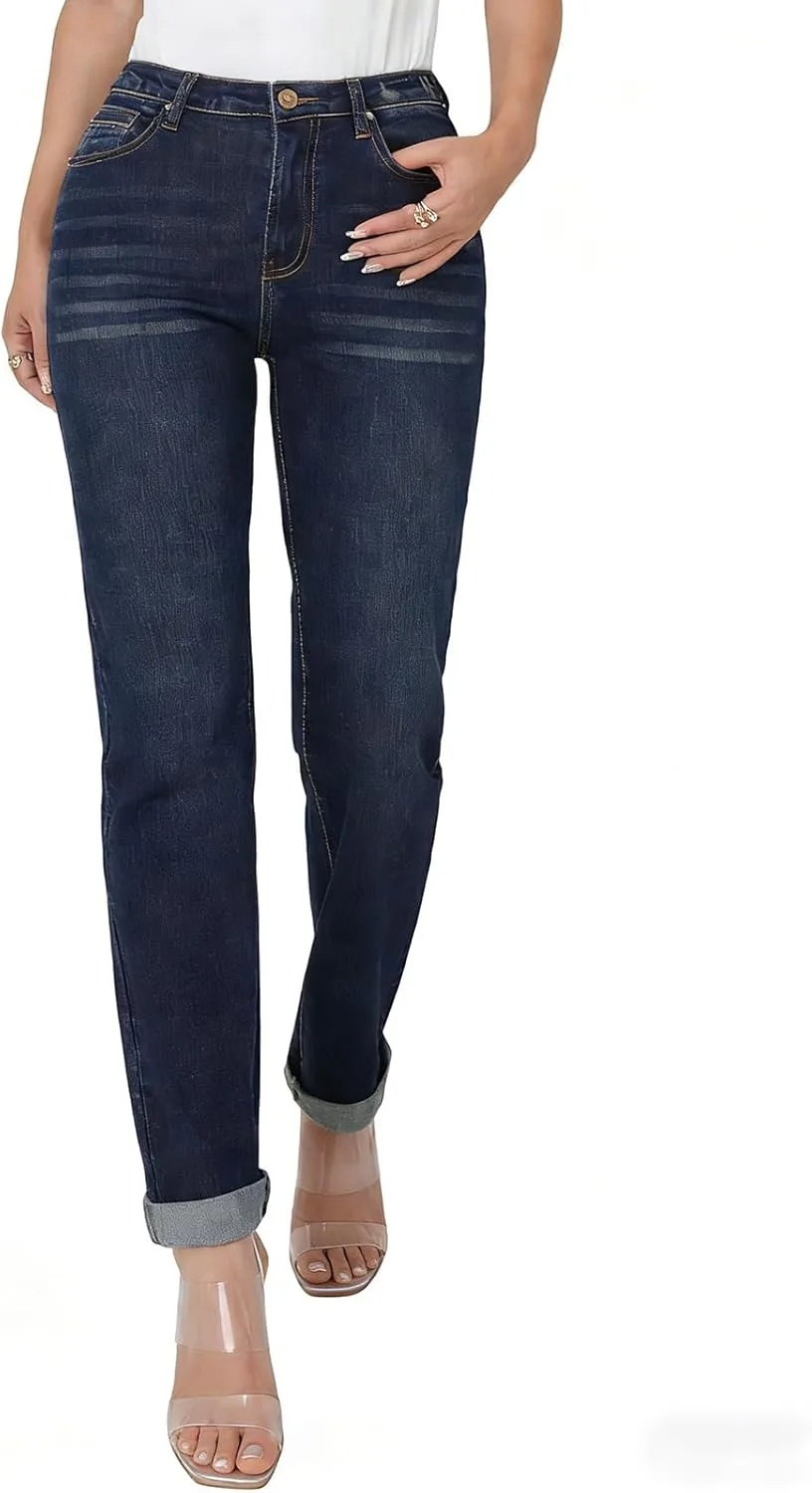 Женские джинсы High Waisted Slimming Straight, темный деним Dark Wash, Premium Stretch AIMNEWS
Женские джинсы High Waisted Slimming Straight, темный деним Dark Wash, Premium Stretch AIMNEWS