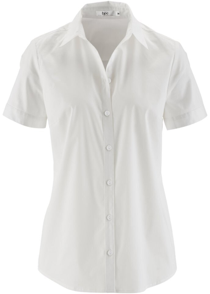 Эластичная блузка с короткими рукавами Bpc Bonprix Collection, белый 
Эластичная блузка с короткими рукавами Bpc Bonprix Collection, белый