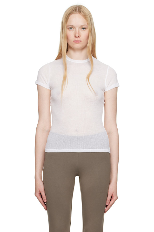 Полупрозрачная хлопковая футболка Skims, цвет snow
Полупрозрачная хлопковая футболка Skims, цвет snow