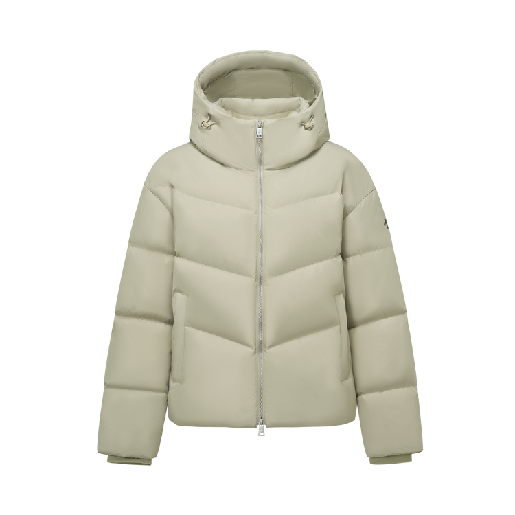 DESCENTE Женская укороченная утепленная куртка с капюшоном, LK-Moss Gray 
DESCENTE Женская укороченная утепленная куртка с капюшоном, LK-Moss Gray