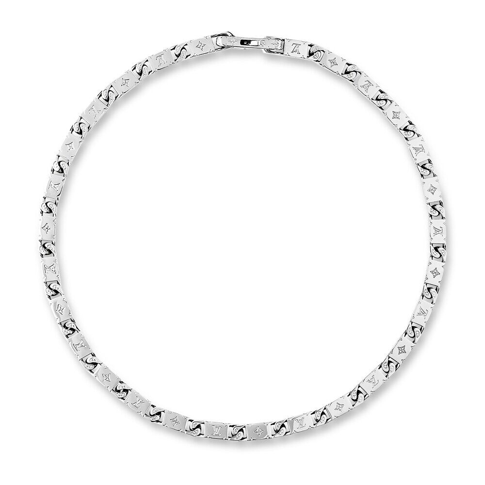 Ожерелье с монограммой Louis Vuitton, серебряный 
Ожерелье с монограммой Louis Vuitton, серебряный