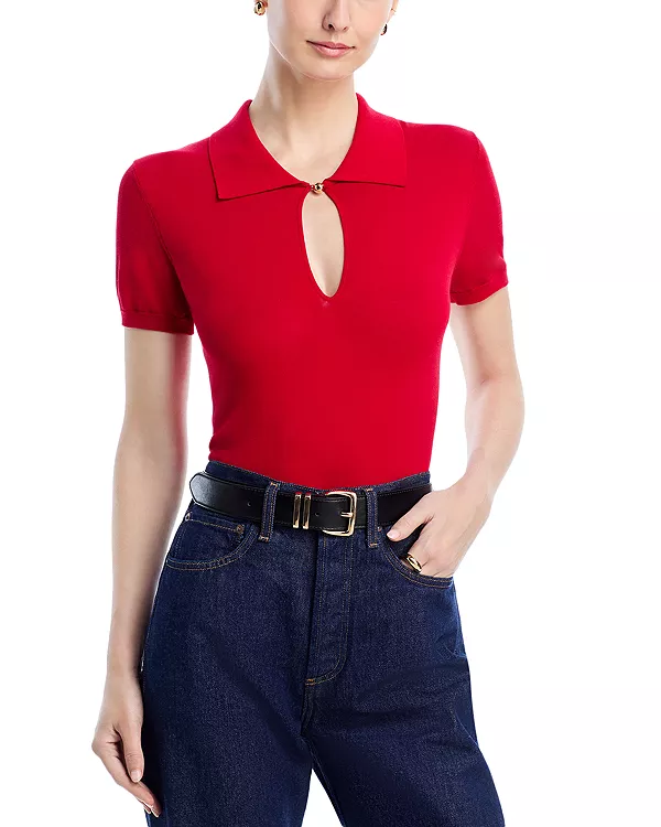 Свитер-Поло с вырезом в форме замочной скважины Frame, красный
Свитер-Поло с вырезом в форме замочной скважины Frame, красный