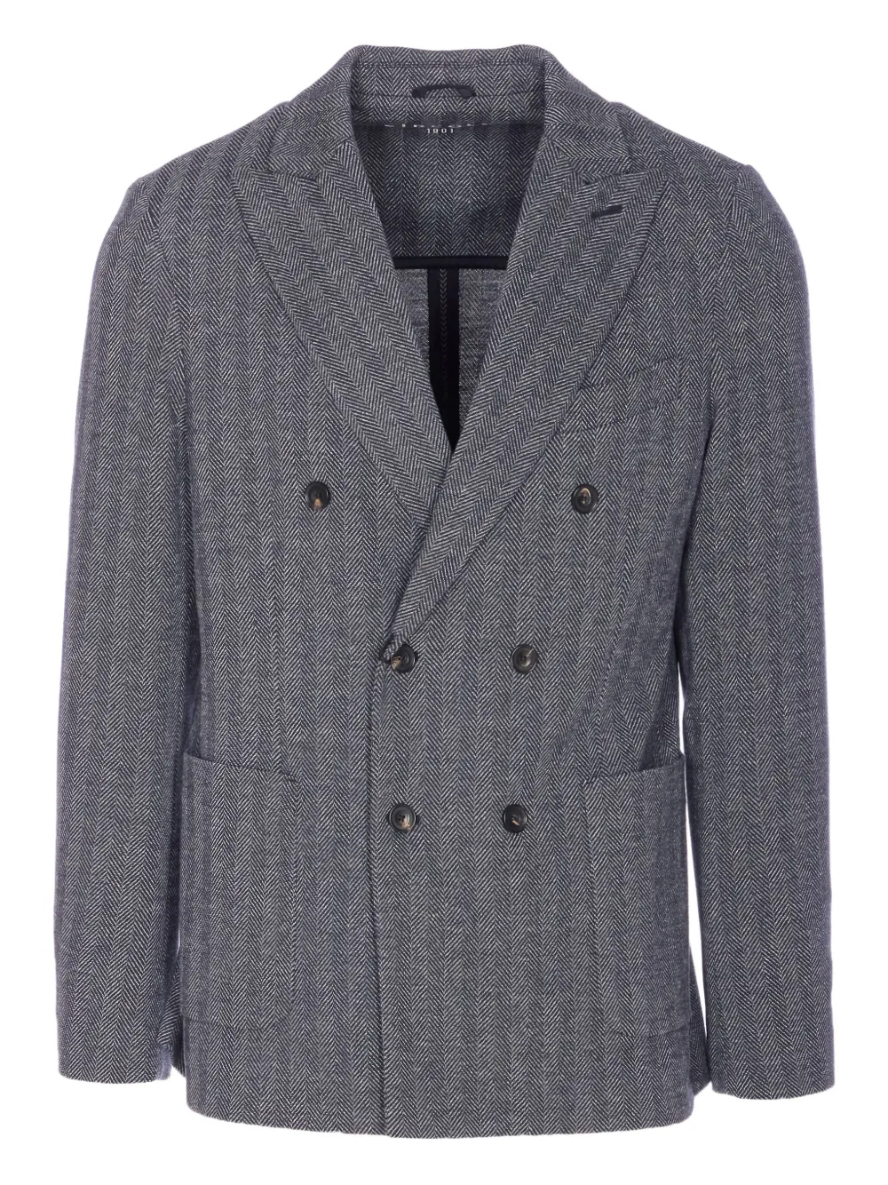 Двубортный жакет с узором «елочка» Circolo 1900, серый
Двубортный жакет с узором «елочка» Circolo 1900, серый