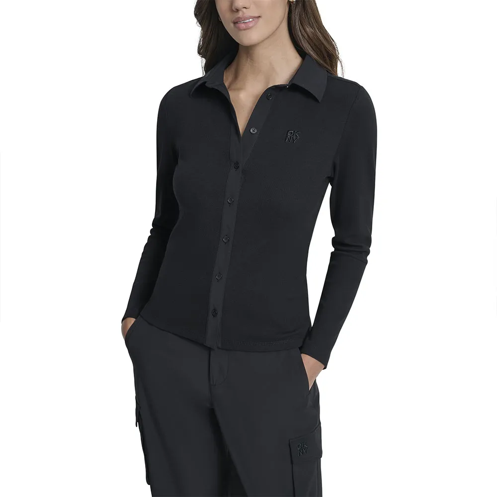 Рубашка с длинным рукавом DKNY Button Front, черный
Рубашка с длинным рукавом DKNY Button Front, черный