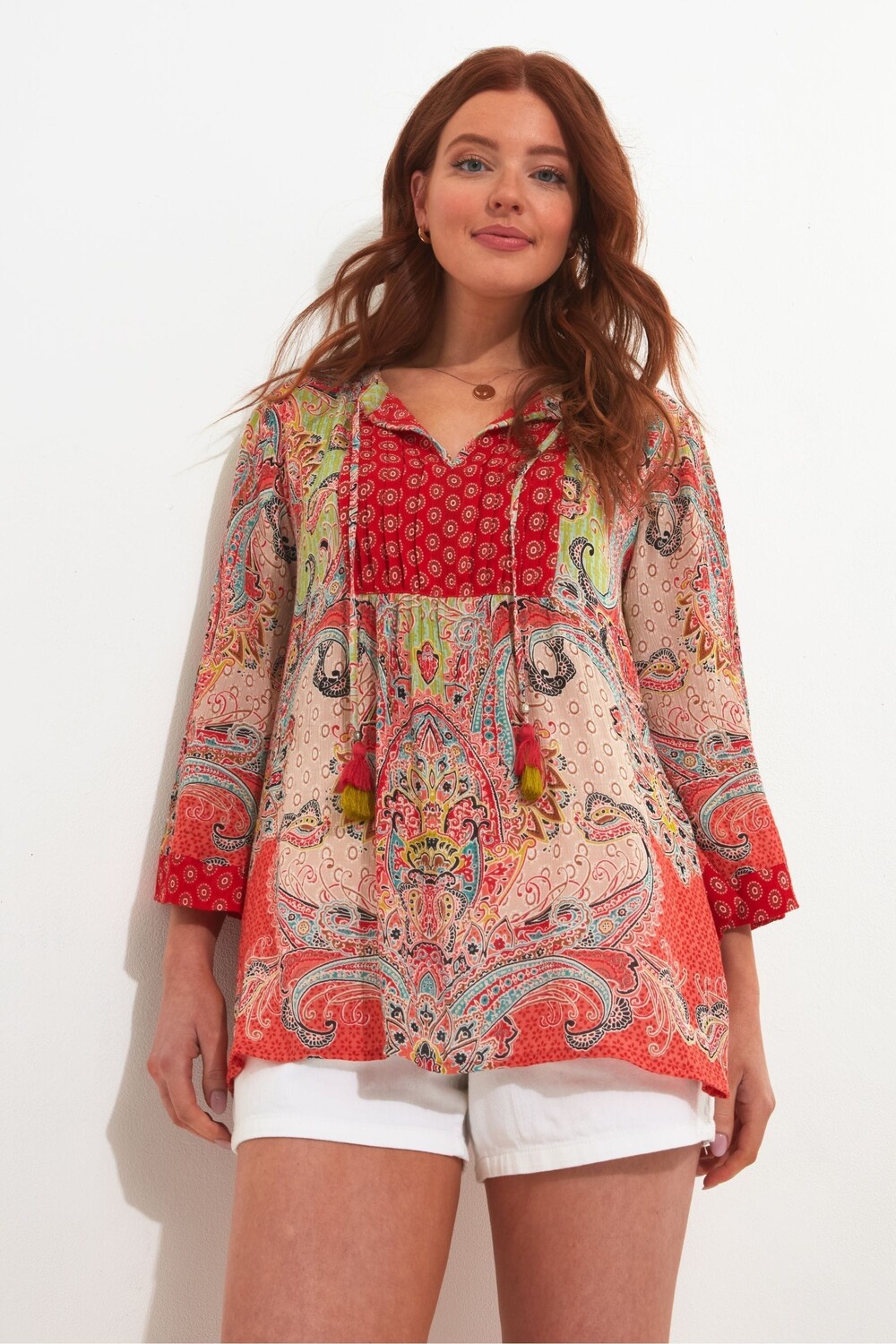 Топ свободного кроя с шарфом и завязками на шее Joe Browns, красный 
Топ свободного кроя с шарфом и завязками на шее Joe Browns, красный