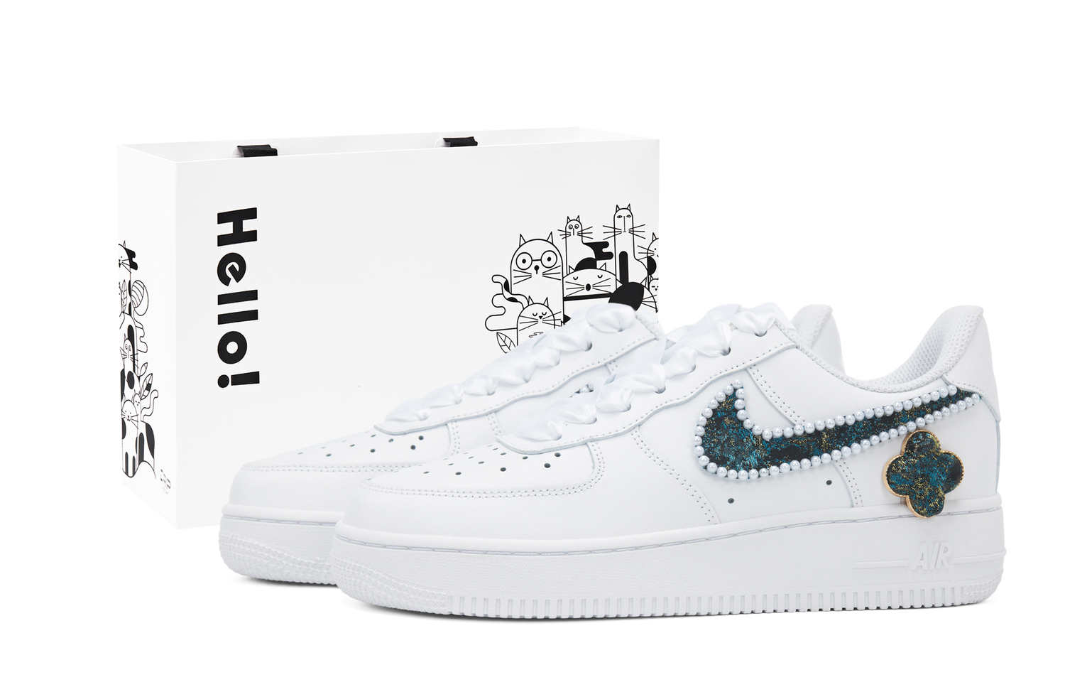 Nike Кроссовки Air Force 1 Low Top Unisex бело-зеленые, цвет White
Nike Кроссовки Air Force 1 Low Top Unisex бело-зеленые, цвет White