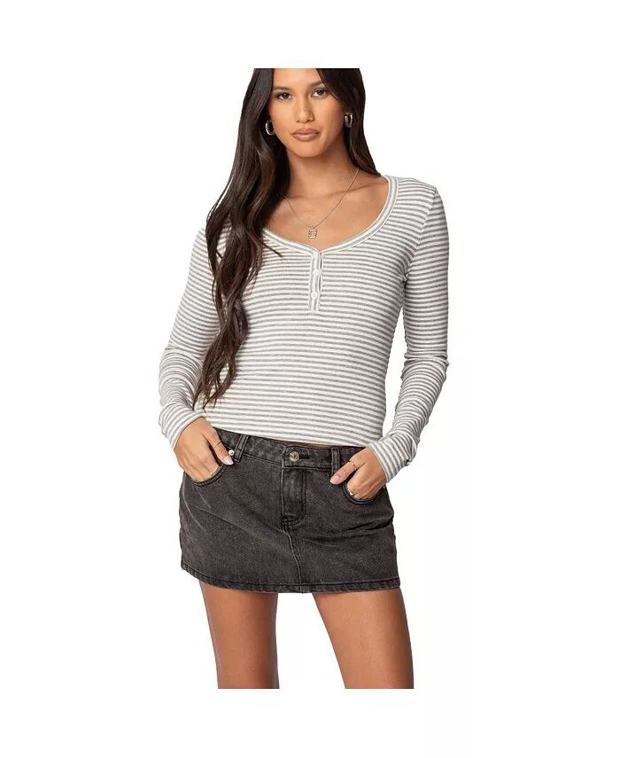 Женский полосатый топ Jocelyn Edikted, серый
Женский полосатый топ Jocelyn Edikted, серый