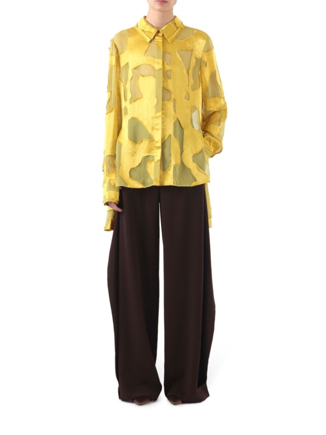 Рубашка с абстрактным рисунком Jason Wu Collection, желтый 
Рубашка с абстрактным рисунком Jason Wu Collection, желтый