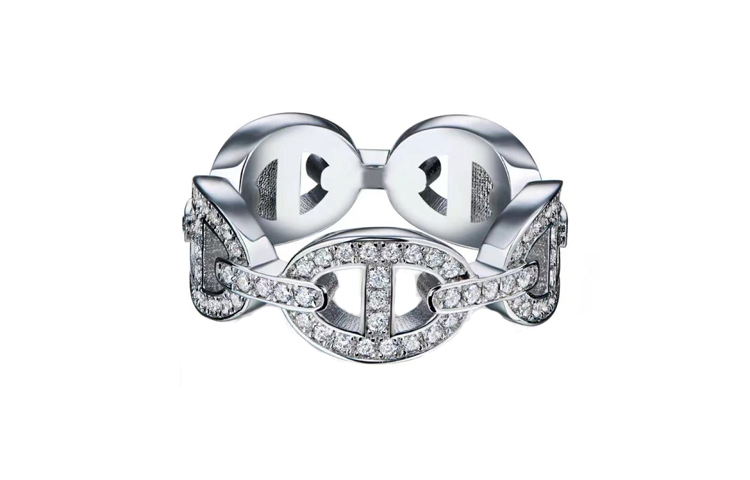 HERMES Золотое кольцо 18 карат белое для женщин White
HERMES Золотое кольцо 18 карат белое для женщин White