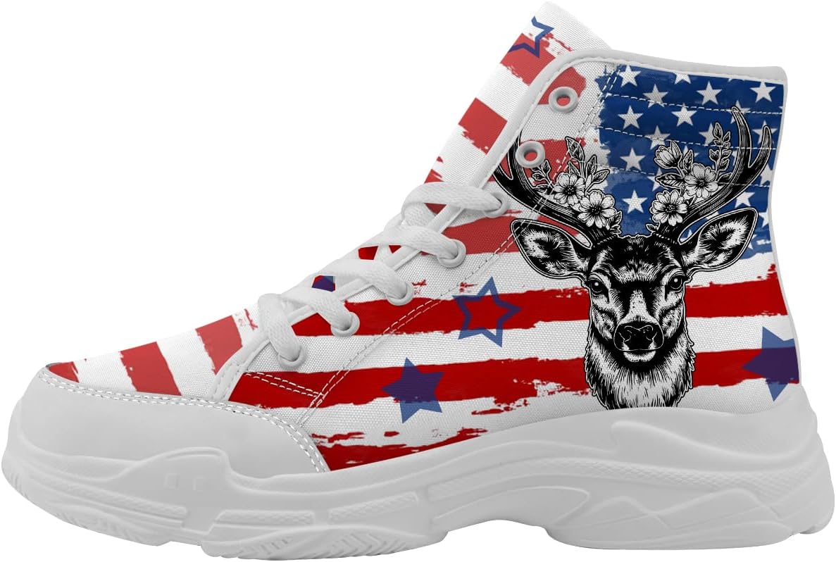 Кеды для мужчин и женщин на шнуровке, высокие кроссовки с флагом США, подарок для нее и для него Quorax, белый/красный/синий
Кеды для мужчин и женщин на шнуровке, высокие кроссовки с флагом США, подарок для нее и для него Quorax, белый/красный/синий