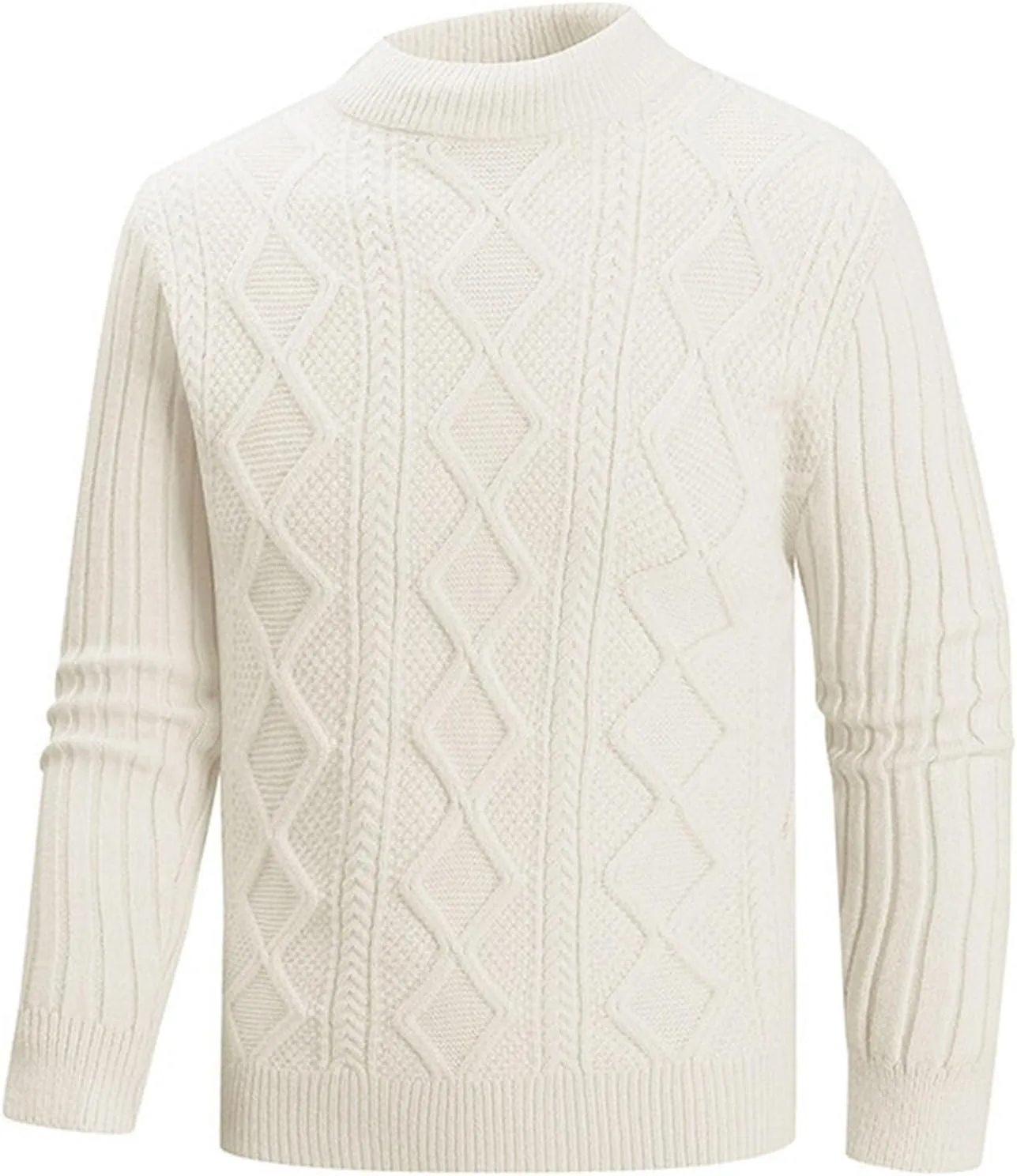 Мужской свитер кабельной вязки с длинным рукавом и круглым вырезом
Мужской свитер кабельной вязки с длинным рукавом и круглым вырезом