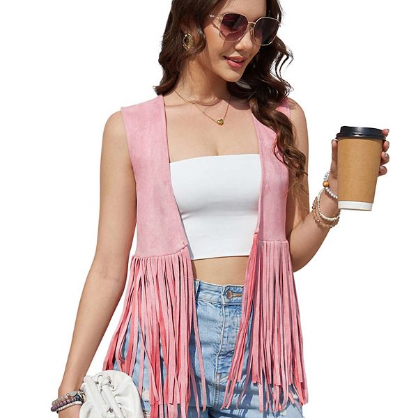 Женский жилет с бахромой 70-х в стиле хиппи, безрукавка из искусственной замши Hallih Burton, Pink
Женский жилет с бахромой 70-х в стиле хиппи, безрукавка из искусственной замши Hallih Burton, Pink