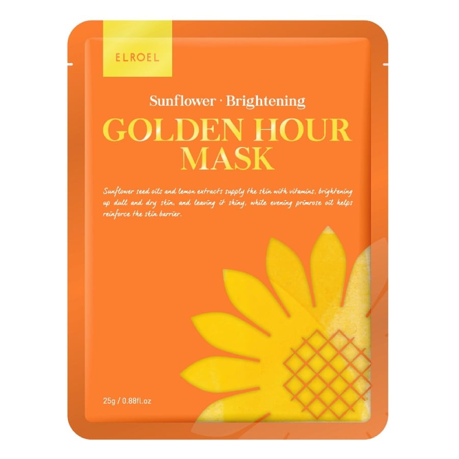Осветляющая маска для лица с подсолнечником Elroel Golden Hour Mask 25 г
Осветляющая маска для лица с подсолнечником Elroel Golden Hour Mask 25 г