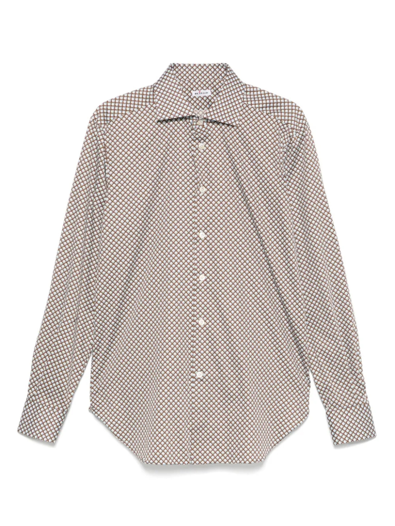 Рубашка с геометричным узором Kiton, коричневый
Рубашка с геометричным узором Kiton, коричневый