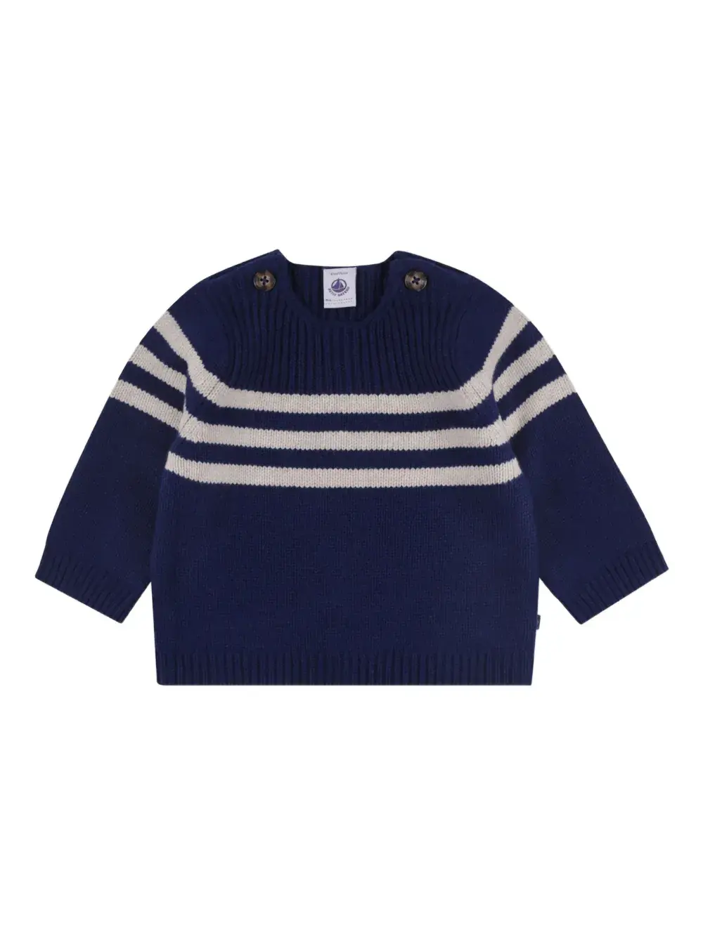 Полосатый шерстяной свитер Petit Bateau, синий
Полосатый шерстяной свитер Petit Bateau, синий