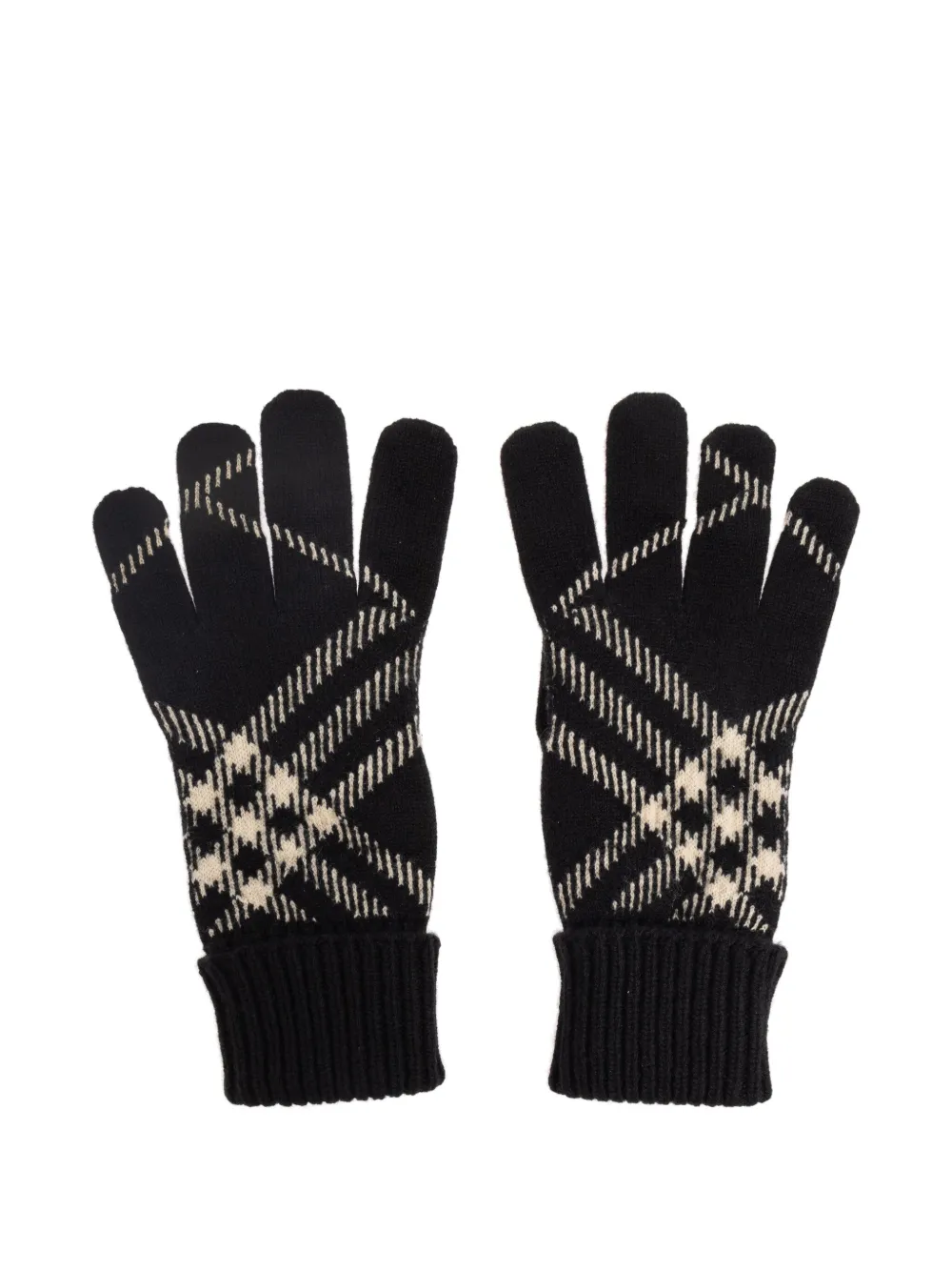 Перчатки в рубчик с узором Burberry, черный
Перчатки в рубчик с узором Burberry, черный