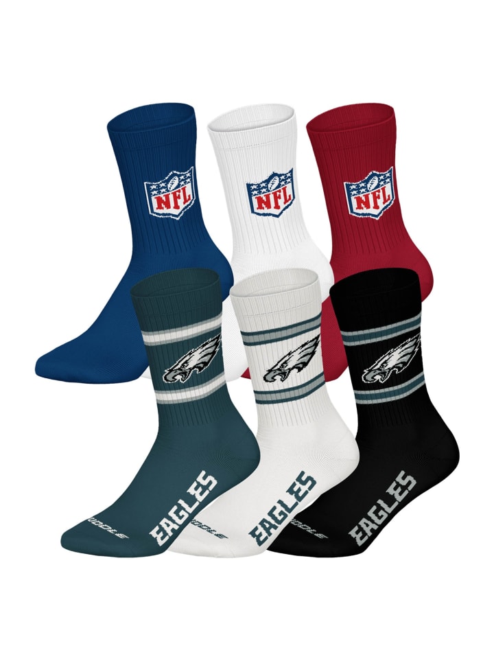 NFL Набор из 6 носков с символикой команды Philadelphia Eagles/Mix
NFL Набор из 6 носков с символикой команды Philadelphia Eagles/Mix