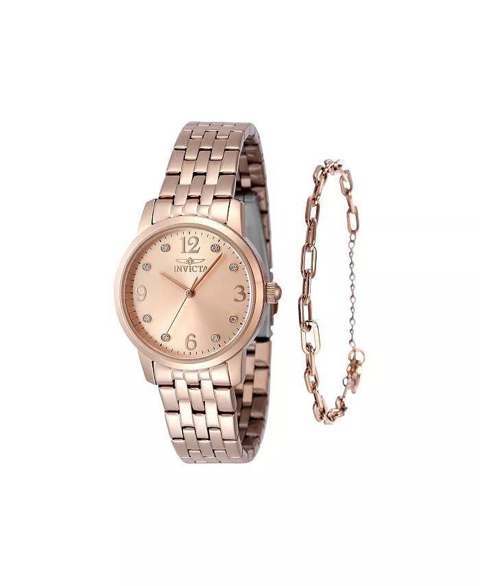 Женские часы 48257 Angel Quartz с тремя стрелками, розовое золото, циферблат Invicta, золотой
Женские часы 48257 Angel Quartz с тремя стрелками, розовое золото, циферблат Invicta, золотой
