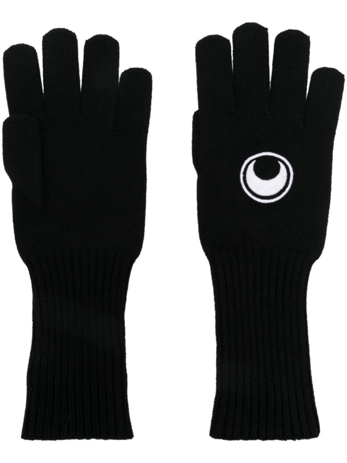 Marine Serre перчатки с логотипом «луна», черный 
Marine Serre перчатки с логотипом «луна», черный