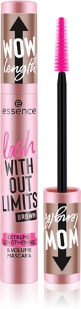 Утолщающая и удлиняющая тушь для ресниц essence WITHOUT LIMITS BROWN, 02 Brown 13 ml
Утолщающая и удлиняющая тушь для ресниц essence WITHOUT LIMITS BROWN, 02 Brown 13 ml