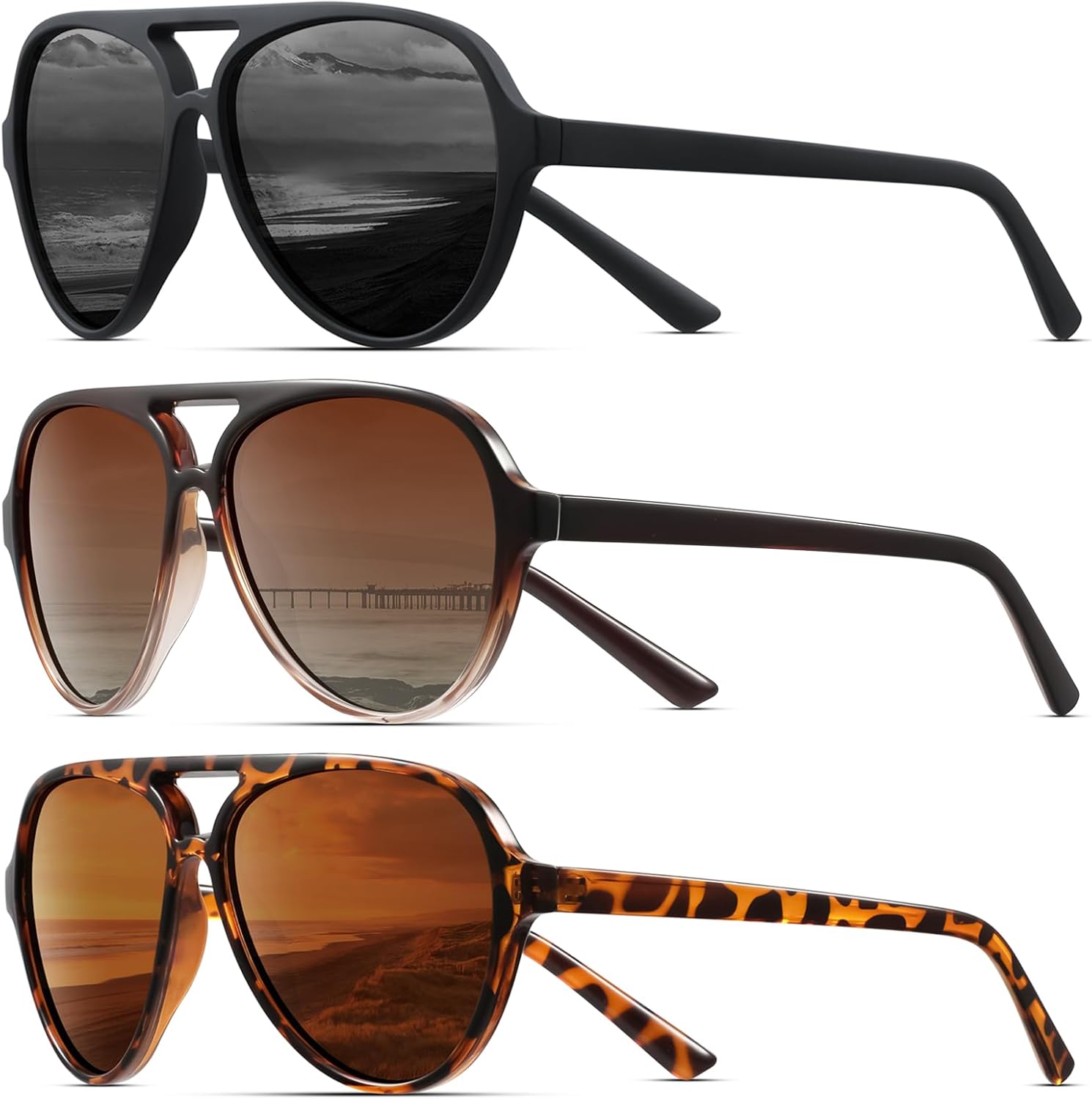 Женские поляризованные солнцезащитные очки-авиаторы KUGUAOK в спортивном стиле для бега, оправа, предотвращающая спутывание линз, винтажный модный дизайн, Black+leopard+gradient Tea Frame
Женские поляризованные солнцезащитные очки-авиаторы KUGUAOK в спортивном стиле для бега, оправа, предотвращающая спутывание линз, винтажный модный дизайн, Black+leopard+gradient Tea Frame