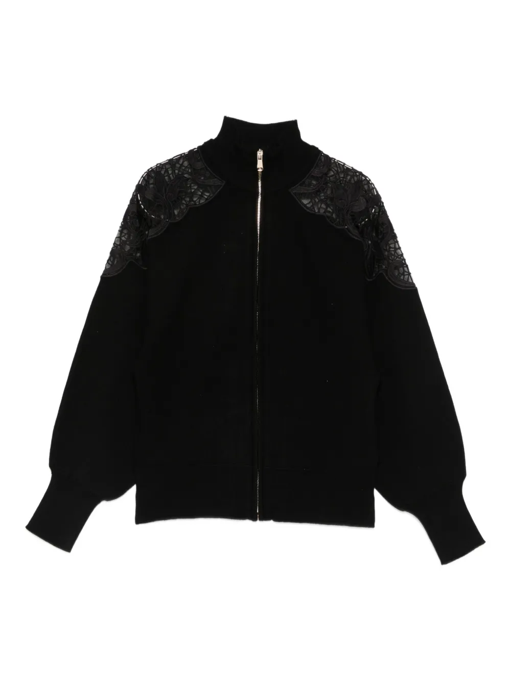 Куртка на молнии с кружевной отделкой Twinset, черный
Куртка на молнии с кружевной отделкой Twinset, черный