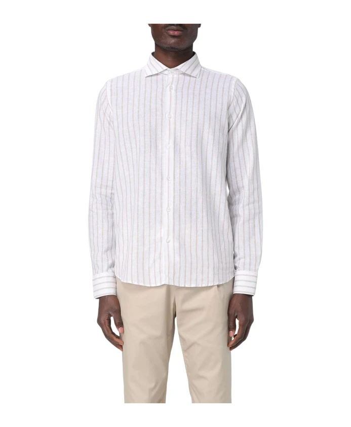 Полосатая рубашка зеленого цвета Manuel Ritz, бежевый
Полосатая рубашка зеленого цвета Manuel Ritz, бежевый