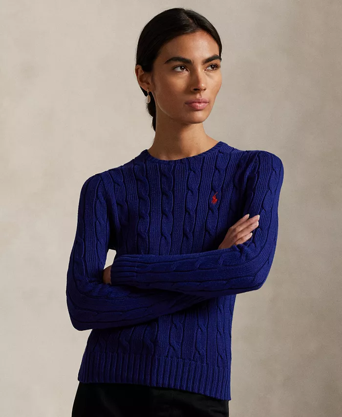 Женский вязаный свитер из хлопка с круглым вырезом Polo Ralph Lauren, синий
Женский вязаный свитер из хлопка с круглым вырезом Polo Ralph Lauren, синий