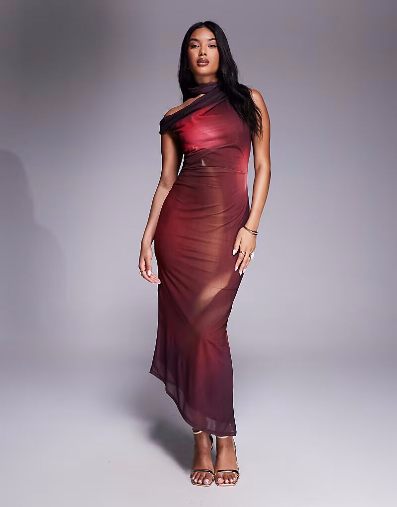 Асимметричное платье миди из сетки River Island с высоким воротом красного цвета
Асимметричное платье миди из сетки River Island с высоким воротом красного цвета