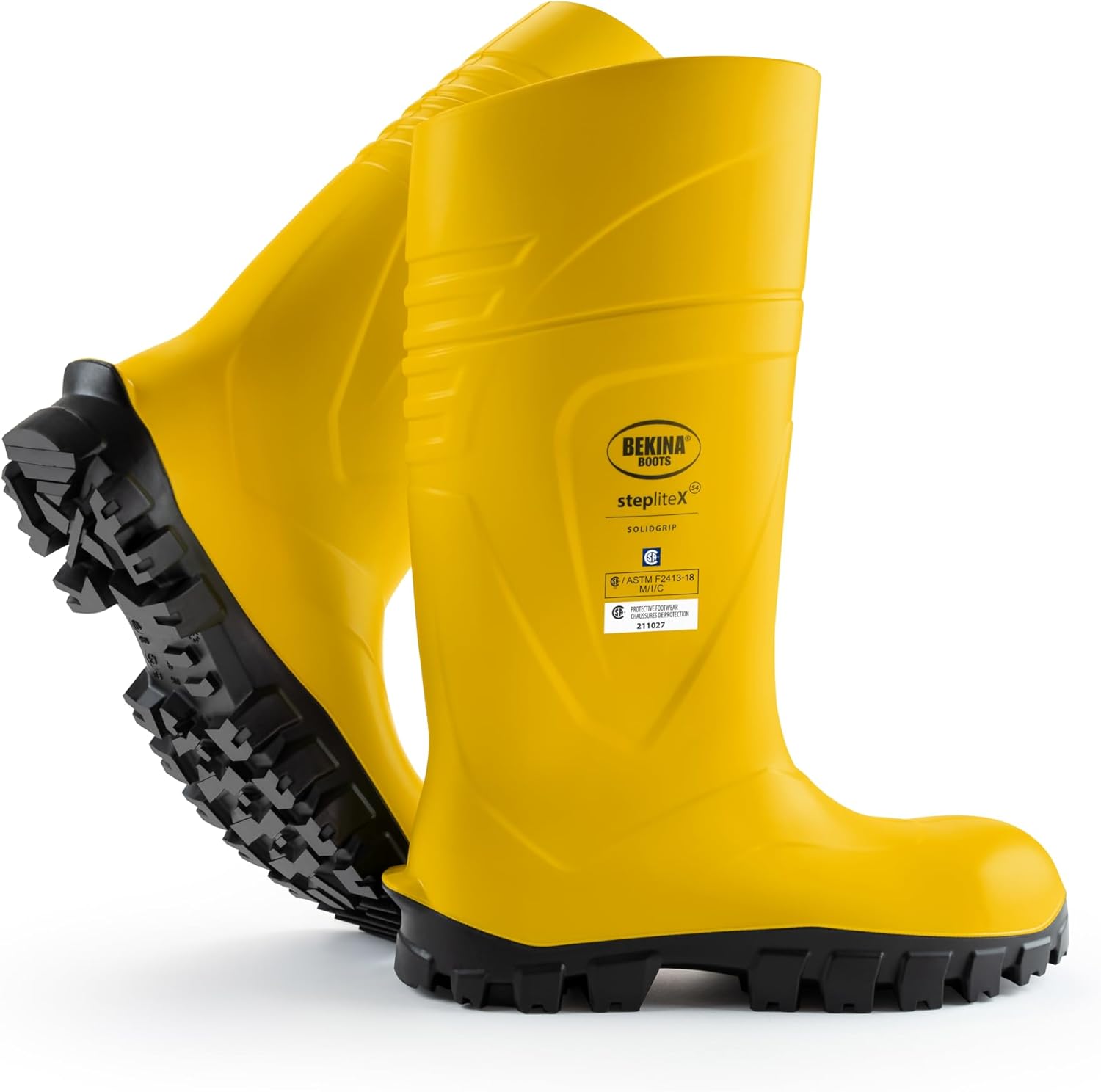 Резисапоги Bekina StepliteX SolidGrip S4 с защитным носком для мужчин и женщин- легкие, водонепроницаемые, утепленные, с нескользящим стальным носком; соответствуют стандарту ASTM, черный/желтый
Резисапоги Bekina StepliteX SolidGrip S4 с защитным носком для мужчин и женщин- легкие, водонепроницаемые, утепленные, с нескользящим стальным носком; соответствуют стандарту ASTM, черный/желтый