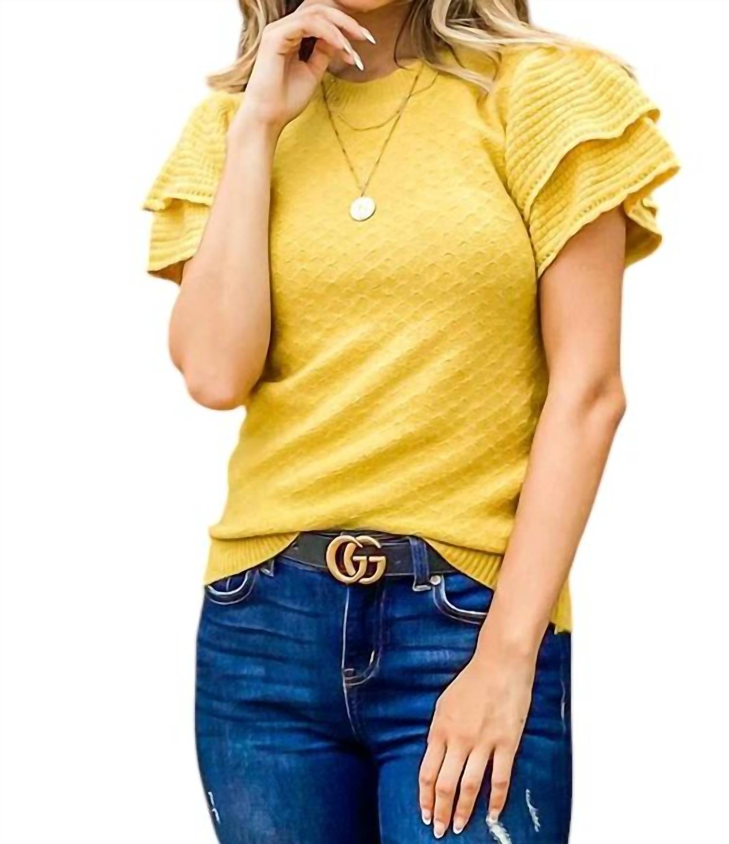 Красивый ум свитер с оборками на рукавах в горчичном цвете And The Why, цвет mustard
Красивый ум свитер с оборками на рукавах в горчичном цвете And The Why, цвет mustard