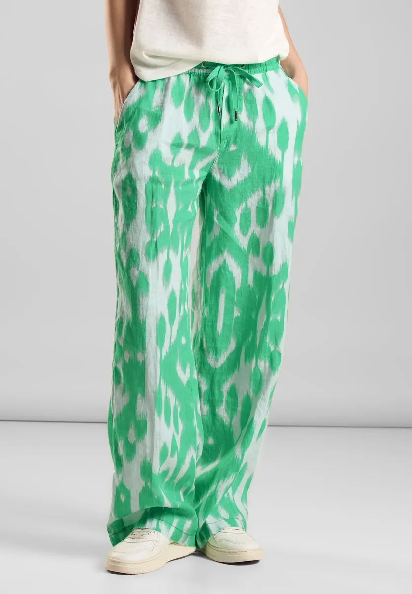 Тканевые брюки STREET ONE из льна, зеленый
Тканевые брюки STREET ONE из льна, зеленый