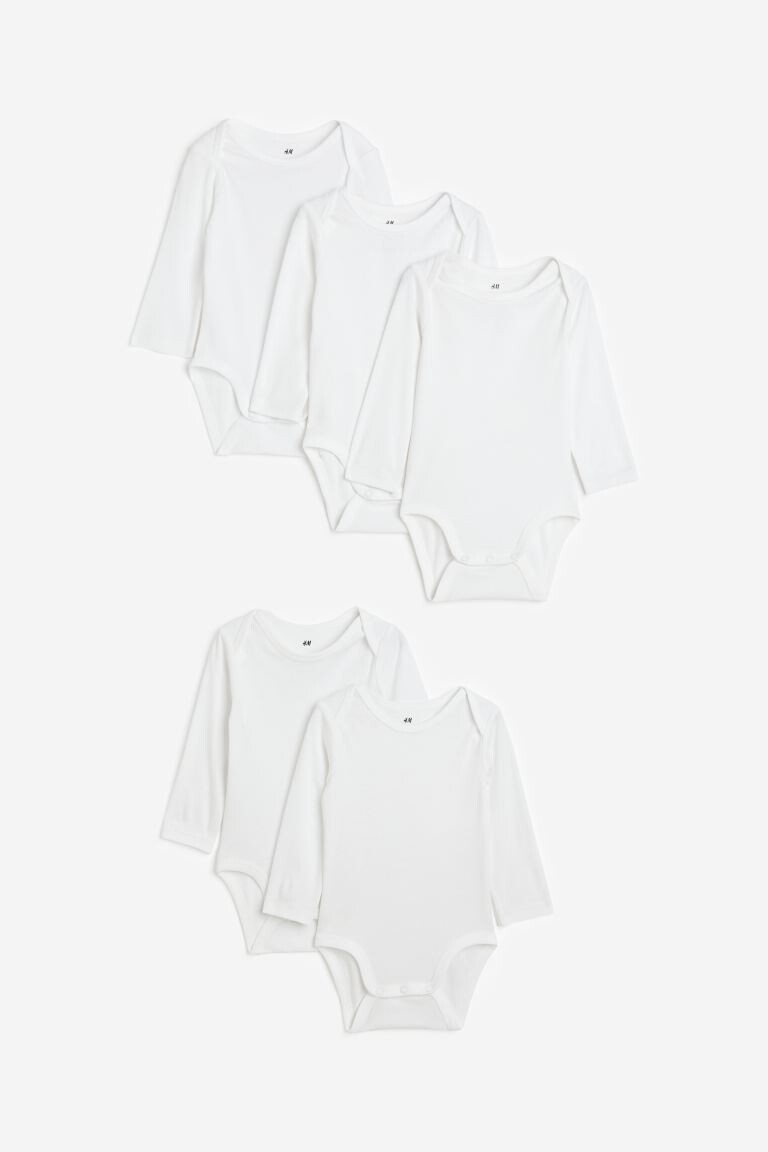 Набор из 5 боди с длинными рукавами H&M, белый
Набор из 5 боди с длинными рукавами H&M, белый