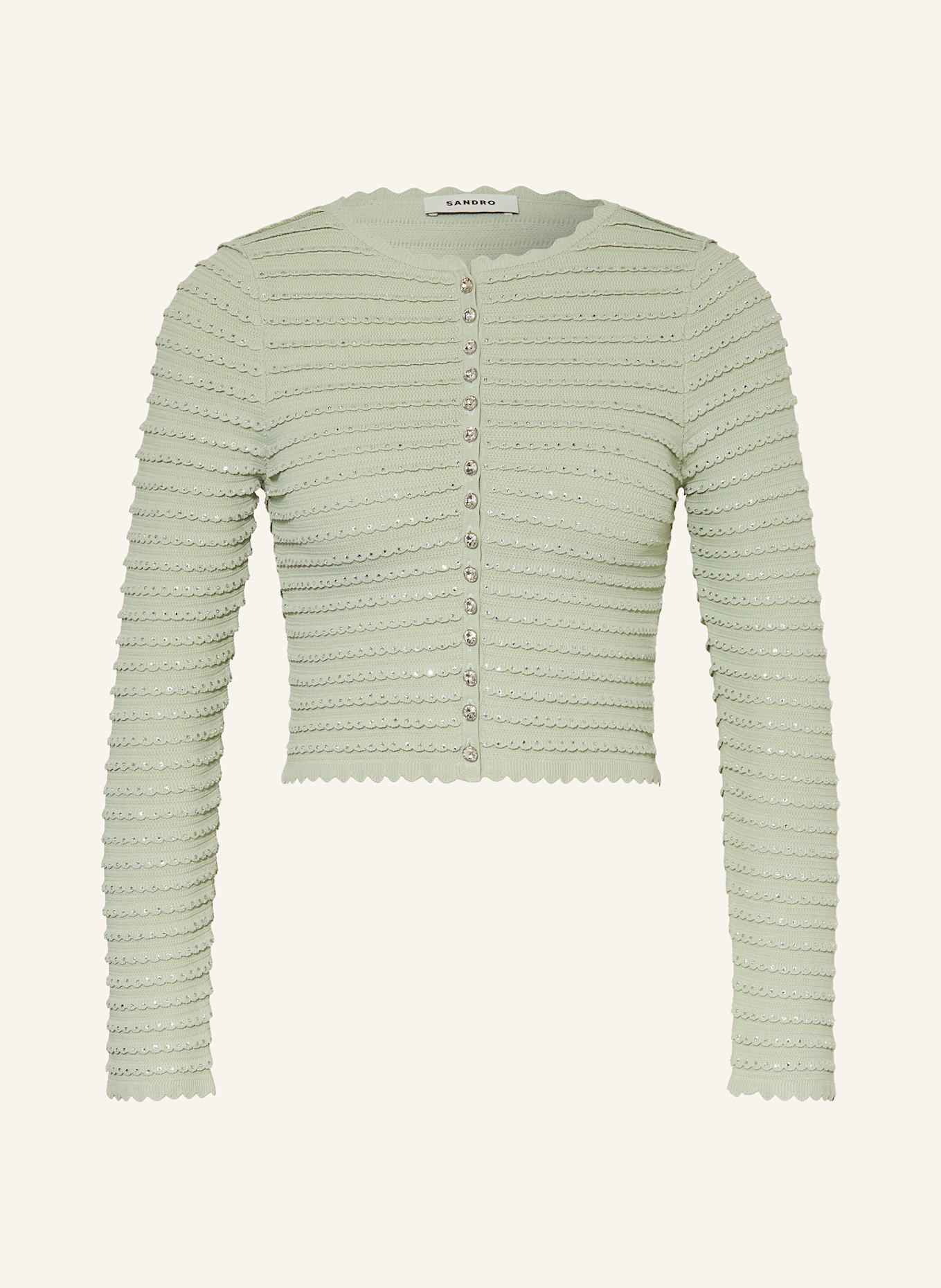 Кардиган с драгоценными камнями Sandro, зеленый
Кардиган с драгоценными камнями Sandro, зеленый