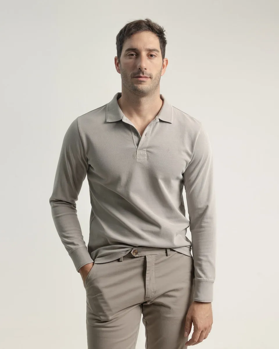 Мужская однотонная рубашка поло с длинным рукавом PuroEgo, светло-серый
Мужская однотонная рубашка поло с длинным рукавом PuroEgo, светло-серый