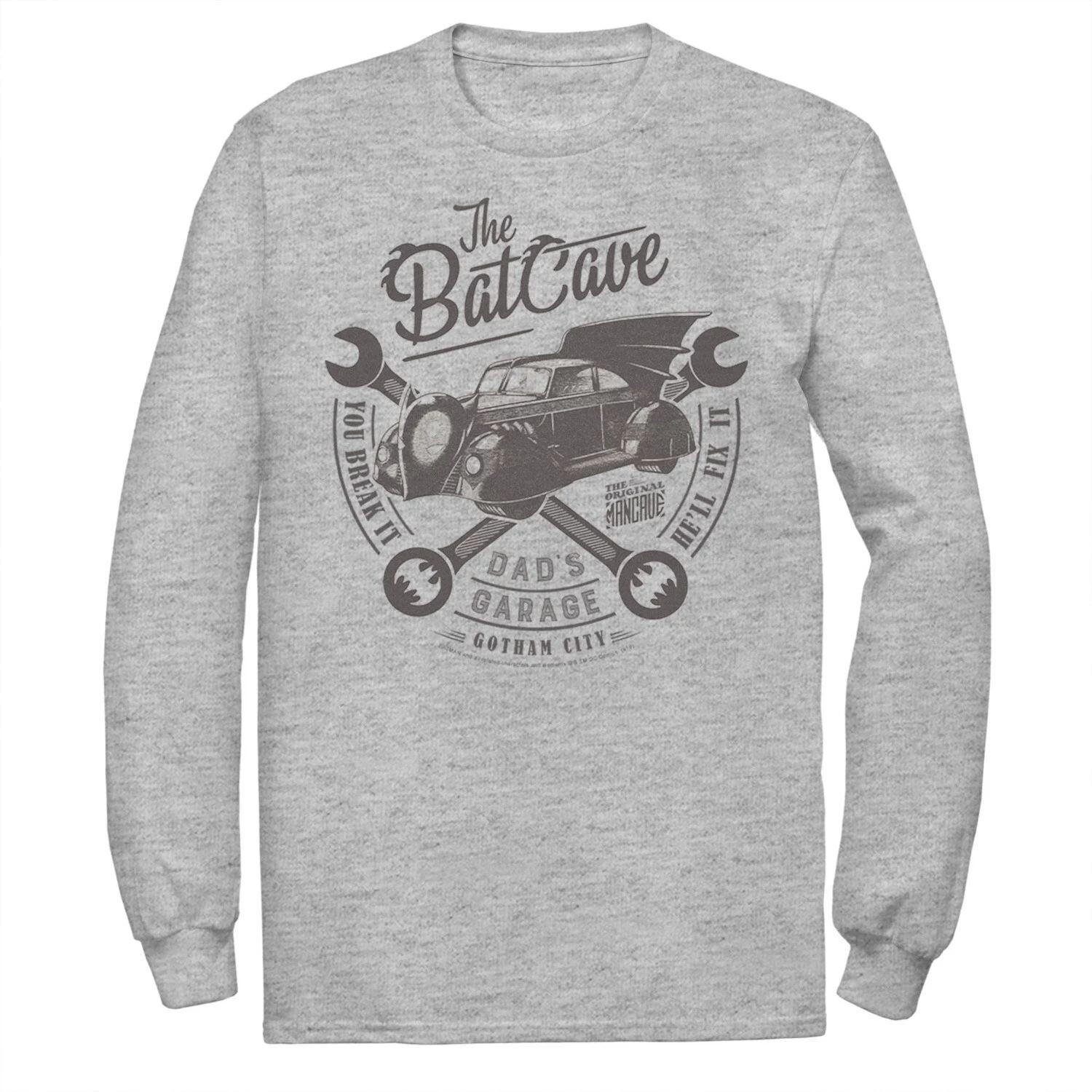 Мужская футболка DC Comics The Bat Cave Circle с текстовым плакатом
Мужская футболка DC Comics The Bat Cave Circle с текстовым плакатом