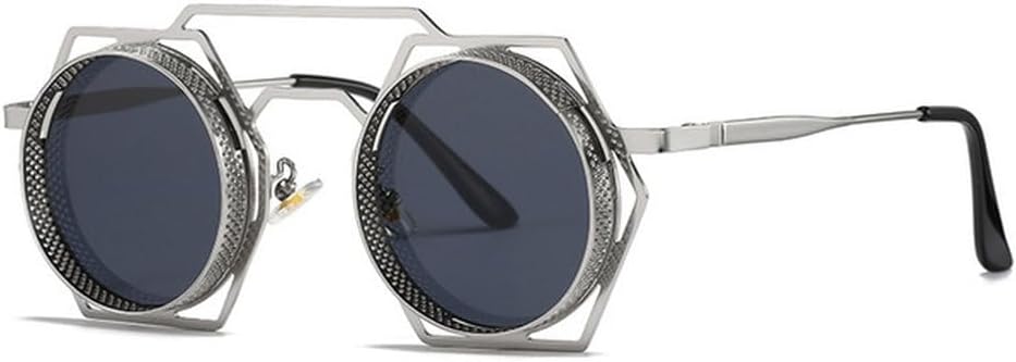 Круглые солнцезащитные очки в стиле стимпанк для женщин и мужчин, металлические, с индивидуальным дизайном, женские очки с защитой от УФ-излучения UV400 HHZZYVY, Silver-black
Круглые солнцезащитные очки в стиле стимпанк для женщин и мужчин, металлические, с индивидуальным дизайном, женские очки с защитой от УФ-излучения UV400 HHZZYVY, Silver-black