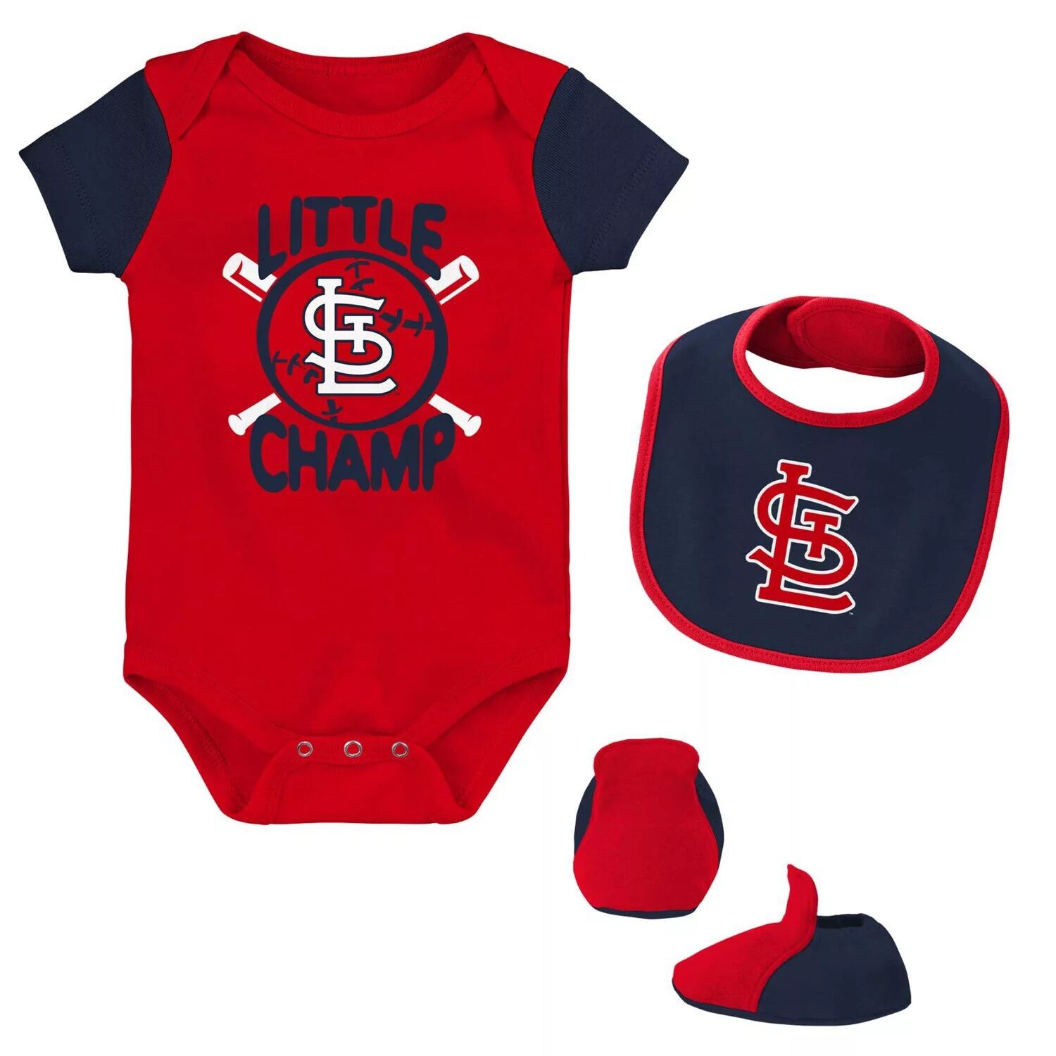 Красный/темно-синий комплект из трех боди St. Louis Cardinals Little Champ для новорожденных и младенцев, нагрудник и пинетки Outerstuff
Красный/темно-синий комплект из трех боди St. Louis Cardinals Little Champ для новорожденных и младенцев, нагрудник и пинетки Outerstuff