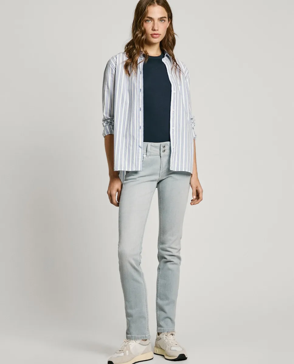 Женские прямые джинсы Venus с низкой посадкой и двумя пуговицами на талии Pepe Jeans, светло-серый
Женские прямые джинсы Venus с низкой посадкой и двумя пуговицами на талии Pepe Jeans, светло-серый