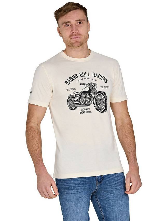 Хлопчатобумажная футболка regular fit с коротким рукавом racers graphic t-shirt Raging Bull, кремовый
Хлопчатобумажная футболка regular fit с коротким рукавом racers graphic t-shirt Raging Bull, кремовый