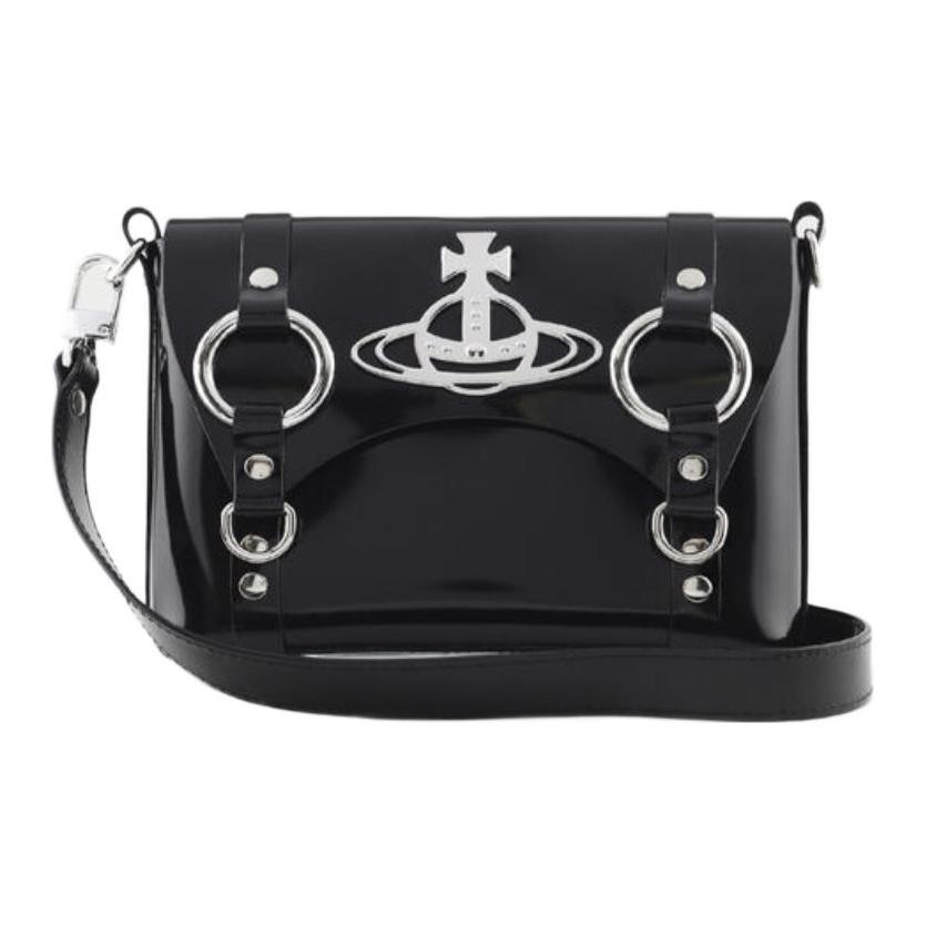 Кожаная сумка-мессенджер из лаковой кожи, через плечо, кроссбоди Vivienne Westwood черная 
Кожаная сумка-мессенджер из лаковой кожи, через плечо, кроссбоди Vivienne Westwood черная