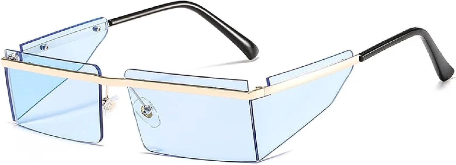 Маленькие солнцезащитные очки без оправы для женщин, модные панк-очки, мужские ретро-очки, прямоугольные, защита от УФ-излучения UV400 TVTBBVV, C5 Gold-blue
Маленькие солнцезащитные очки без оправы для женщин, модные панк-очки, мужские ретро-очки, прямоугольные, защита от УФ-излучения UV400 TVTBBVV, C5 Gold-blue