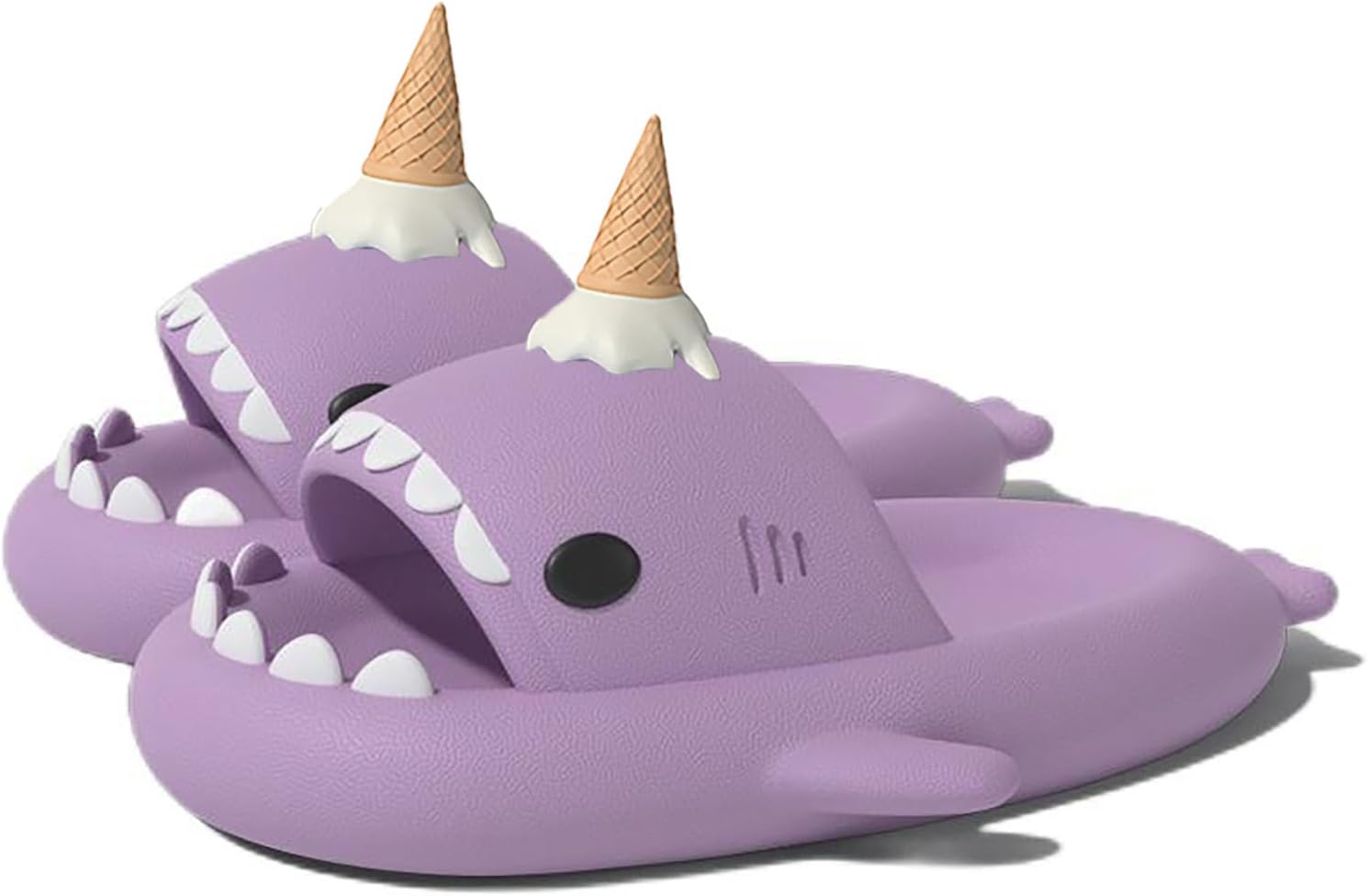 Сандалии Zureto Ice Cream Shark, с 3D-забавными плавниками в виде мороженого, унисекс, облачные сандалии-акулы из ЭВА для пляжа, фиолетовый
Сандалии Zureto Ice Cream Shark, с 3D-забавными плавниками в виде мороженого, унисекс, облачные сандалии-акулы из ЭВА для пляжа, фиолетовый